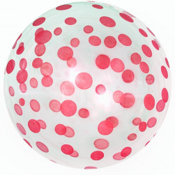 Шар (18''/46 см) Deco Bubble, Розовое конфетти, Прозрачный, Кристалл, 50 шт.