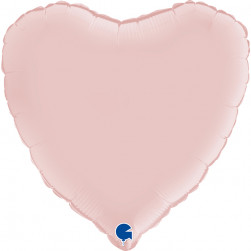 Шар (18''/46 см) Сердце, Розовый, Сатин, 1 шт.