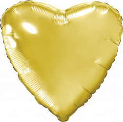 Шар (19''/48 см) Сердце, Светлое золото, 1 шт.