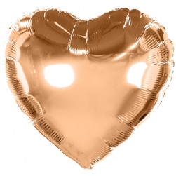 Шар (18''/46 см) Сердце, Розовое Золото, 1 шт.