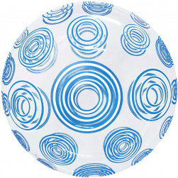 Шар (20''/51 см) Deco Bubble, Голубые круги, Прозрачный, Кристалл, 1 шт. в уп.