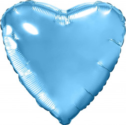 Шар (19''/48 см) Сердце, Холодно-голубой, 1 шт.