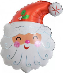 Шар (27''/69 см) Фигура, Голова, Веселый Дед Мороз, 1 шт.