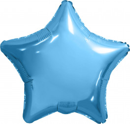 Шар (30''/76 см) Звезда, Холодно-голубой, 1 шт. в упак.