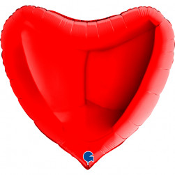 Шар (36''/91 см) Сердце, Красный, 1 шт.