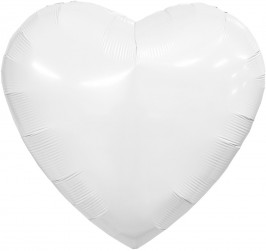 Шар (36''/91 см) Сердце, Белый, 1 шт. в уп.