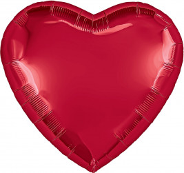 Шар (36''/91 см) Сердце, Красный, 1 шт. в уп.