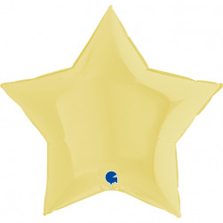 Шар (36''/91 см) Звезда, Светло-желтый, Макарунс, 1 шт.
