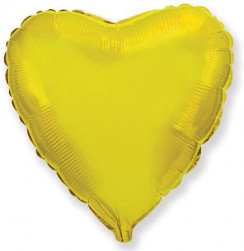Шар (4''/10 см) Микро-сердце, Золото, 1 шт.