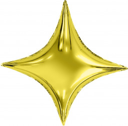 Шар (37''/94 см) Звезда, 4х-конечная, Сириус, Золото, 1 шт. в упак.