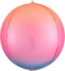 Шар 3D (20''/51 см) Сфера, Розовый, Градиент, 1 шт.