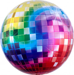 Шар 3D (24''/61 см) Сфера, Яркое диско, Разноцветный, Градиент, 1 шт.