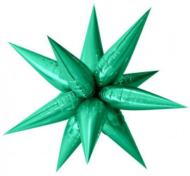 Шар 3D (26''/66 см) Звезда, Составная, Зеленый, 1 шт. в уп.