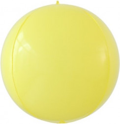 Шар 3D (24''/61 см) Сфера, Макарунс, Желтый, 1 шт.