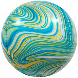 Шар 3D (24''/61 см) Сфера, Мраморная иллюзия, Зеленый, Агат, 1 шт.