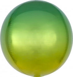 Шар 3D (24''/61 см) Сфера, Светло-зеленый, Градиент, 1 шт.