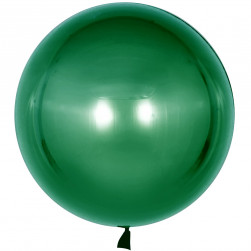 Шар с клапаном (18''/46 см) Deco Bubble, Зеленый, Хром, 10 шт.