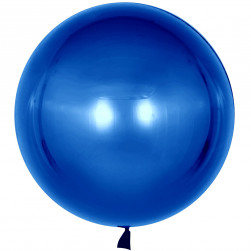 Шар с клапаном (18''/46 см) Deco Bubble, Синий, Хром, 1 шт.