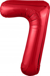 Шар (40''/102 см) Цифра, 7 Slim, Красный, 1 шт. в уп.