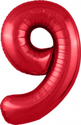 Шар (40''/102 см) Цифра, 9 Slim, Красный, 1 шт. в уп.