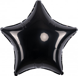 Шар (18''/46 см) Звезда, Черный, 1 шт.