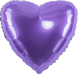 Шар (18''/46 см) Сердце, Сиреневый, 1 шт.