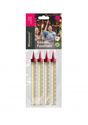 Свеча Фонтан для торта, 40 сек, Золото, 12,5 см, 4 шт. с держат.