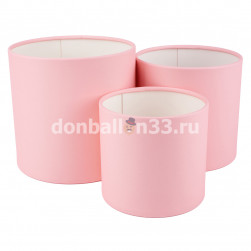 Набор коробок Цилиндр, без крышки, Розовый, 21*21 см, 3 шт. в упак.