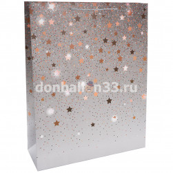 Пакет подарочный, 210гр, Звездные искры, Дизайн №4, 70*50*20 см, 1 шт.