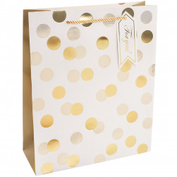 Пакет подарочный, 210гр, Золотой принт, Дизайн №3, Металлик, 23*18*10 см, 1 шт.