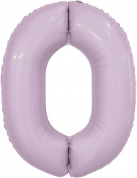 Шар (40''/102 см) Цифра, 0 Slim, Орхидея, 1 шт. в уп.