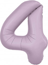 Шар (40''/102 см) Цифра, 4 Slim, Орхидея, 1 шт. в уп.