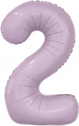 Шар (40''/102 см) Цифра, 2 Slim, Орхидея, 1 шт. в уп.