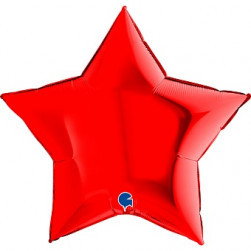 Шар (36''/91 см) Звезда, Красный, 1 шт.