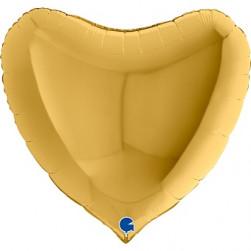 Шар (36''/91 см) Сердце, Яркое золото, 1 шт.
