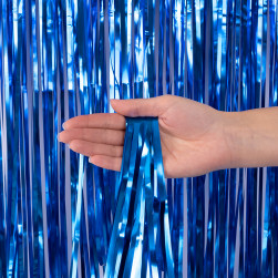 Занавес Дождик Синий, Матовый металл, 100*200 см, 1 шт.