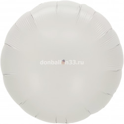 Шар (18''/46 см) Круг, Белый, Металлик, 1 шт.