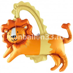 Шар с клапаном (15''/38 см) Мини-фигура, Цирк, Смелый лев, 5 шт. в уп.