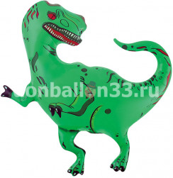 Шар (35''/89 см) Фигура, Динозавр Тираннозавр, Зеленый, 1 шт.