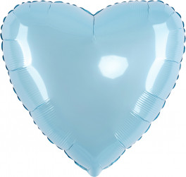 Шар (32''/81 см) Сердце, Голубой, Макарунс, 1 шт.