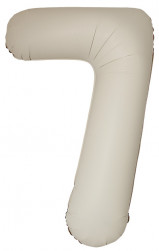 Шар (40''/102 см) Цифра, 7 Slim, Кремовый Латте, Матовый, 1 шт.