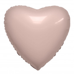 Шар (19''/48 см) Сердце, Пыльная роза, 1 шт.
