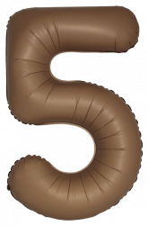 Шар (40''/102 см) Цифра, 5 Slim, Шоколад, Матовый, 1 шт. в уп.