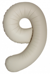 Шар (40''/102 см) Цифра, 9 Slim, Кремовый Латте, Матовый, 1 шт. в уп.