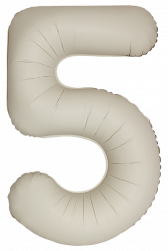 Шар (40''/102 см) Цифра, 5 Slim, Кремовый Латте, Матовый, 1 шт. в уп.