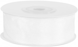 Лента органза (2,5 см*22,85 м) Белый, 1 шт.