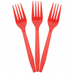 Вилки, Красный, 15 см, 10 шт. в упак.