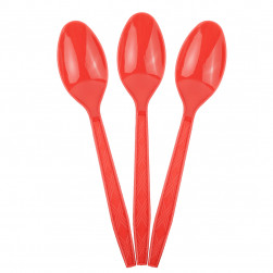 Ложки, Красный, 15 см, 10 шт. в упак.