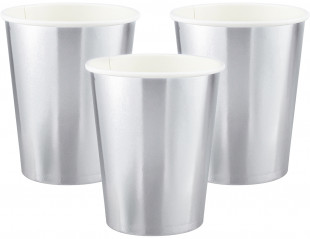 Стаканы (250 мл) Серебро, Металлик, 6 шт.