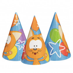 Колпаки, Котенок Котэ, С Днем Рождения!, 6 шт. в упак.